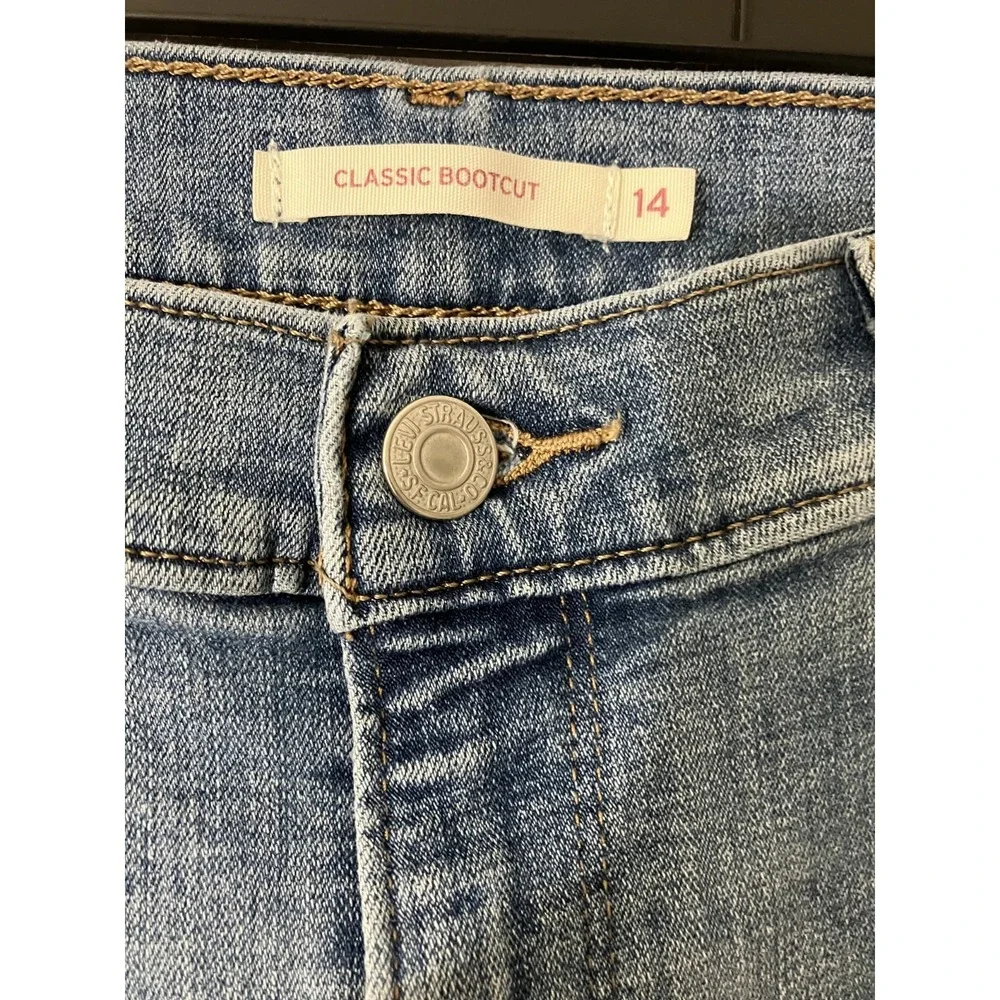 Levis Classic Bootcut Denim Jeans Women's Size 14 Stretch Medium Wash Western - Picture 7 of 11